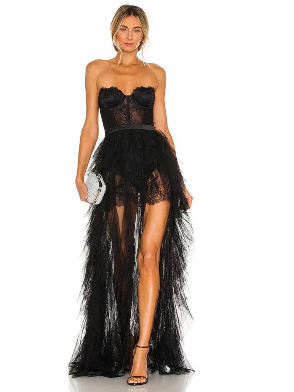NWT For Love & Lemons Black Bustier Gown Revolve Size S